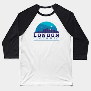 London, Ontario, Canada Skyline Baseball T-Shirt